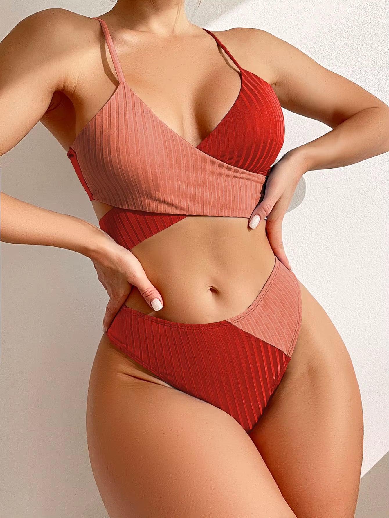 Women'S Swimwear Solid Basic Bikini Separate Swimsuit for Women Brazillian Backless Bikini Set Female Sexy Bikinis Set Swimwear