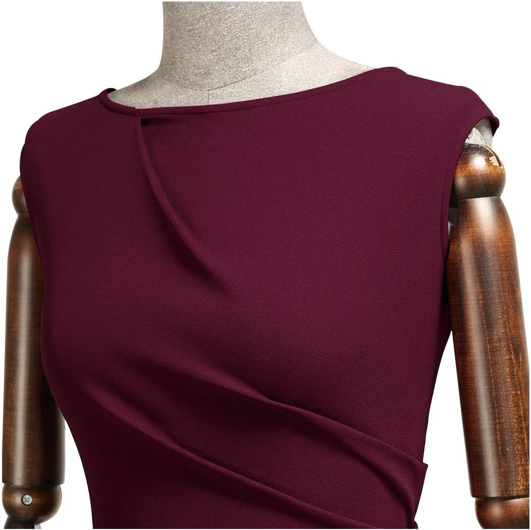 Women'S Retro Ruffle Style Slim Work Pencil Dress