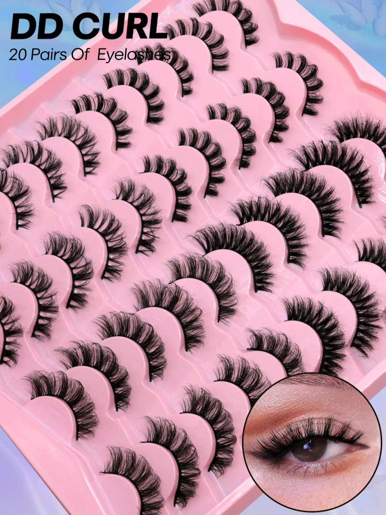 Lashes 7/20 Pairs Russian Strip Eyelashes 3D Faux Mink Lashes Fluffy Soft Wispy Reusable Eyelashes Makeup