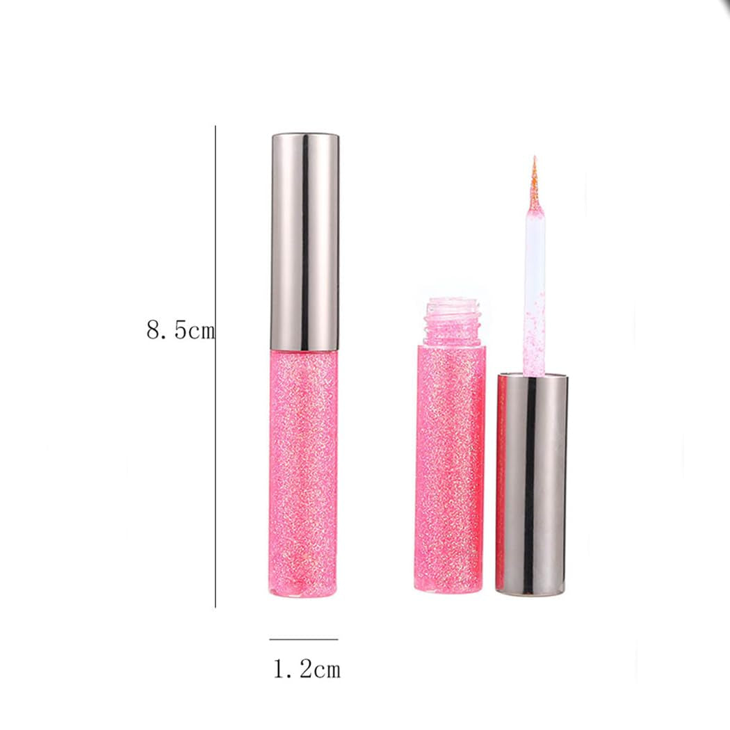 Glitter Liquid Eyeliner Shimmer Eye Liner Metallic Cosplay Eyeshadow Cosmetics for Women and Girls Pack of 1 (B-Pink)