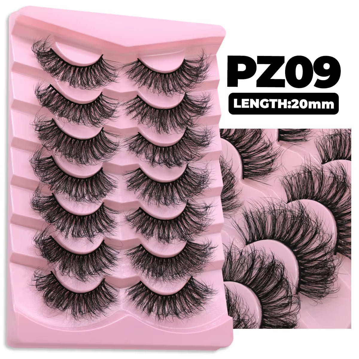 Lashes 7/20 Pairs Russian Strip Eyelashes 3D Faux Mink Lashes Fluffy Soft Wispy Reusable Eyelashes Makeup