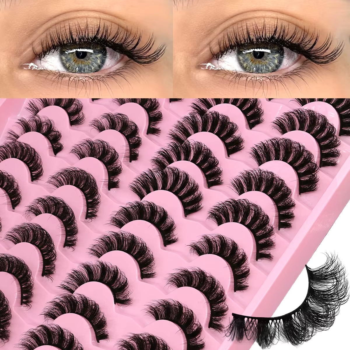 Mix Fake Eyelashes 3D Mink Lashes Fluffy Soft Wispy Eyelash Extension 4 Styles Mink False Eyelashes Makeup