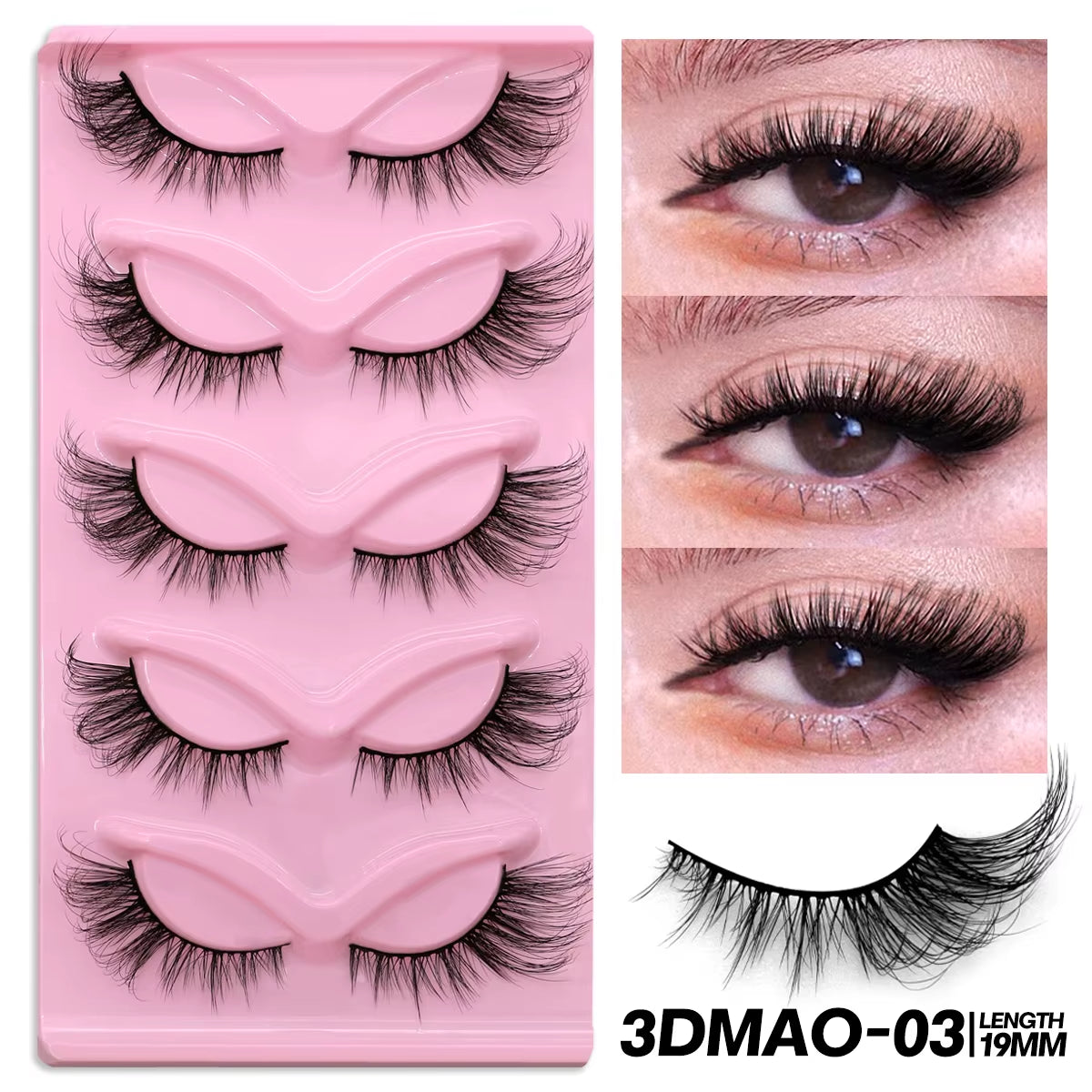 Mix Fake Eyelashes 3D Mink Lashes Fluffy Soft Wispy Eyelash Extension 4 Styles Mink False Eyelashes Makeup