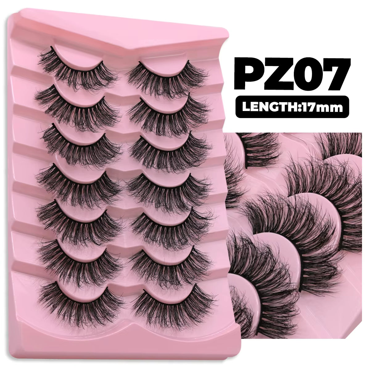 Lashes 7/20 Pairs Russian Strip Eyelashes 3D Faux Mink Lashes Fluffy Soft Wispy Reusable Eyelashes Makeup