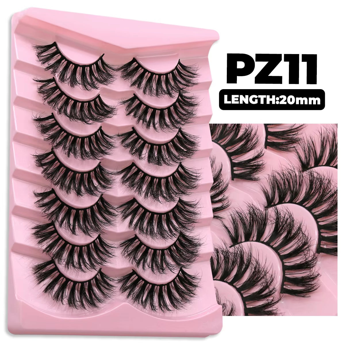 Lashes 7/20 Pairs Russian Strip Eyelashes 3D Faux Mink Lashes Fluffy Soft Wispy Reusable Eyelashes Makeup