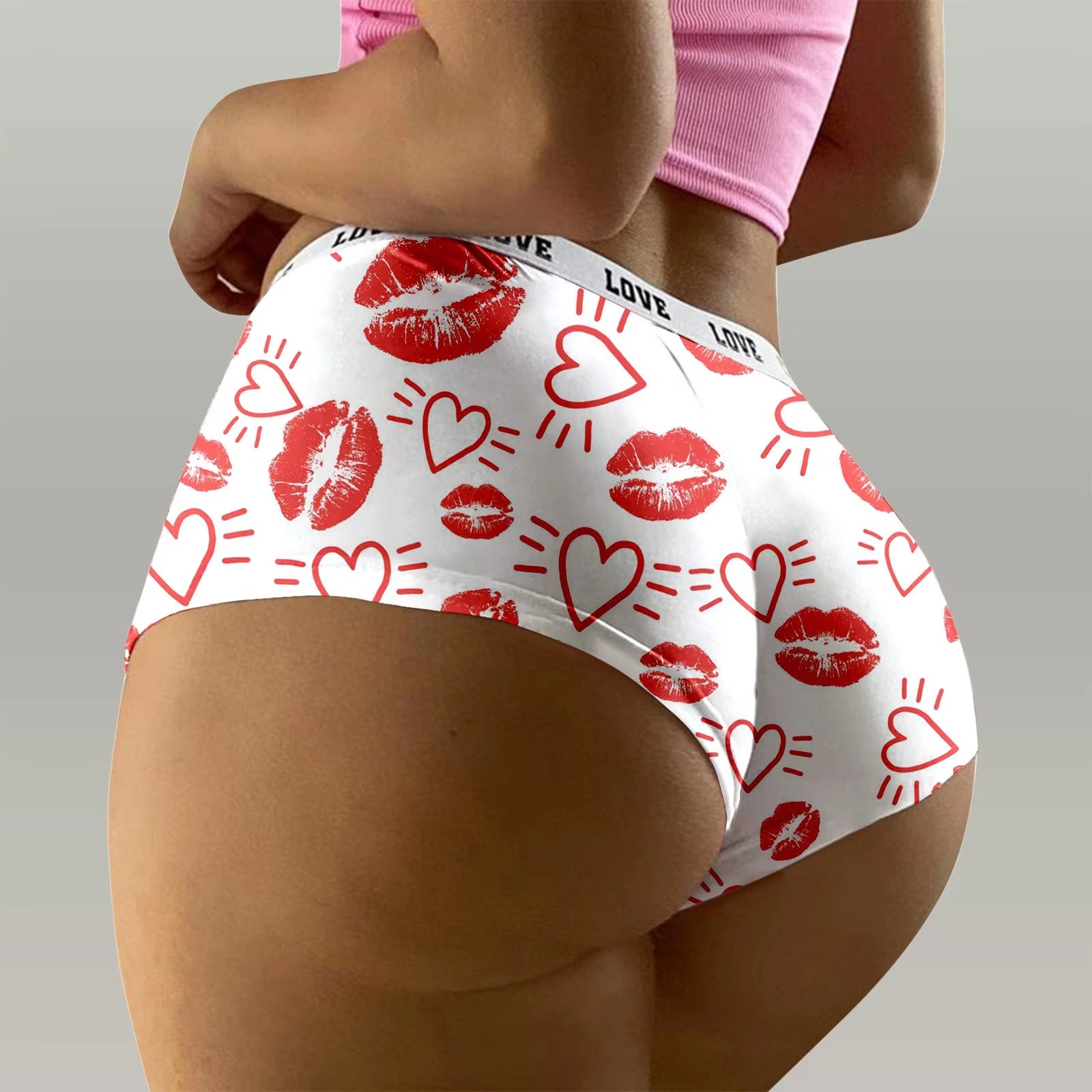 Sexy Panties Womens Underwear Red Valentine'S Day Lingerie Briefs Breathable Push up Thongs Ladies Comfortable Intimate