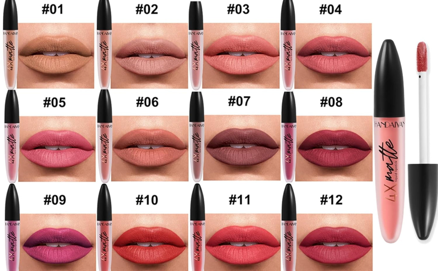 Matte Liquid Lipstick Set 6 Colors Non-Stick Cup Not Fade Matte Lipstick Set Waterproof Long-Lasting Liquid Lipsticks Makeup Gift Sets (Set 02)