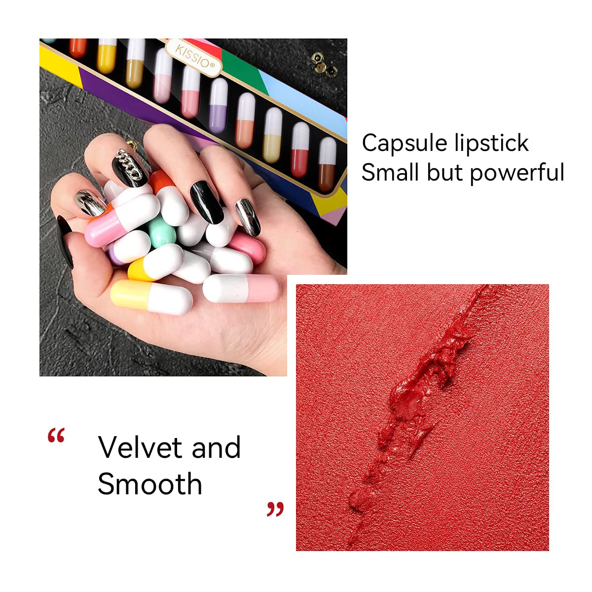 Lipstick Set 12 Colors,Mini Matte Lipstick,Pill Lipstick Set,Waterproof Long Lasting Mini Capsules Lipstick,Travel Friendly,Cruelty Free,2.33 Oz