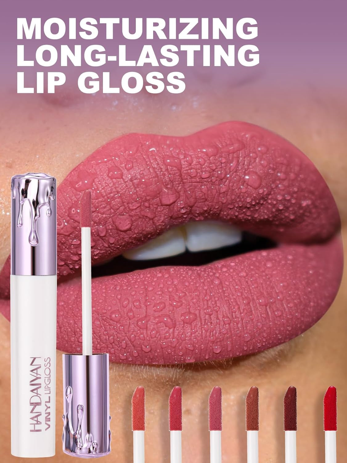 Matte Lip Glaze Moisturizing Long-Lasting Waterproof Non-Stick Lipstick Longwear No-Budge Liquid Lipcolor Makeup, Highly Pigmented Nourishing Lip Gloss for Lip Make up (05#, 0.08 Fl.Oz)