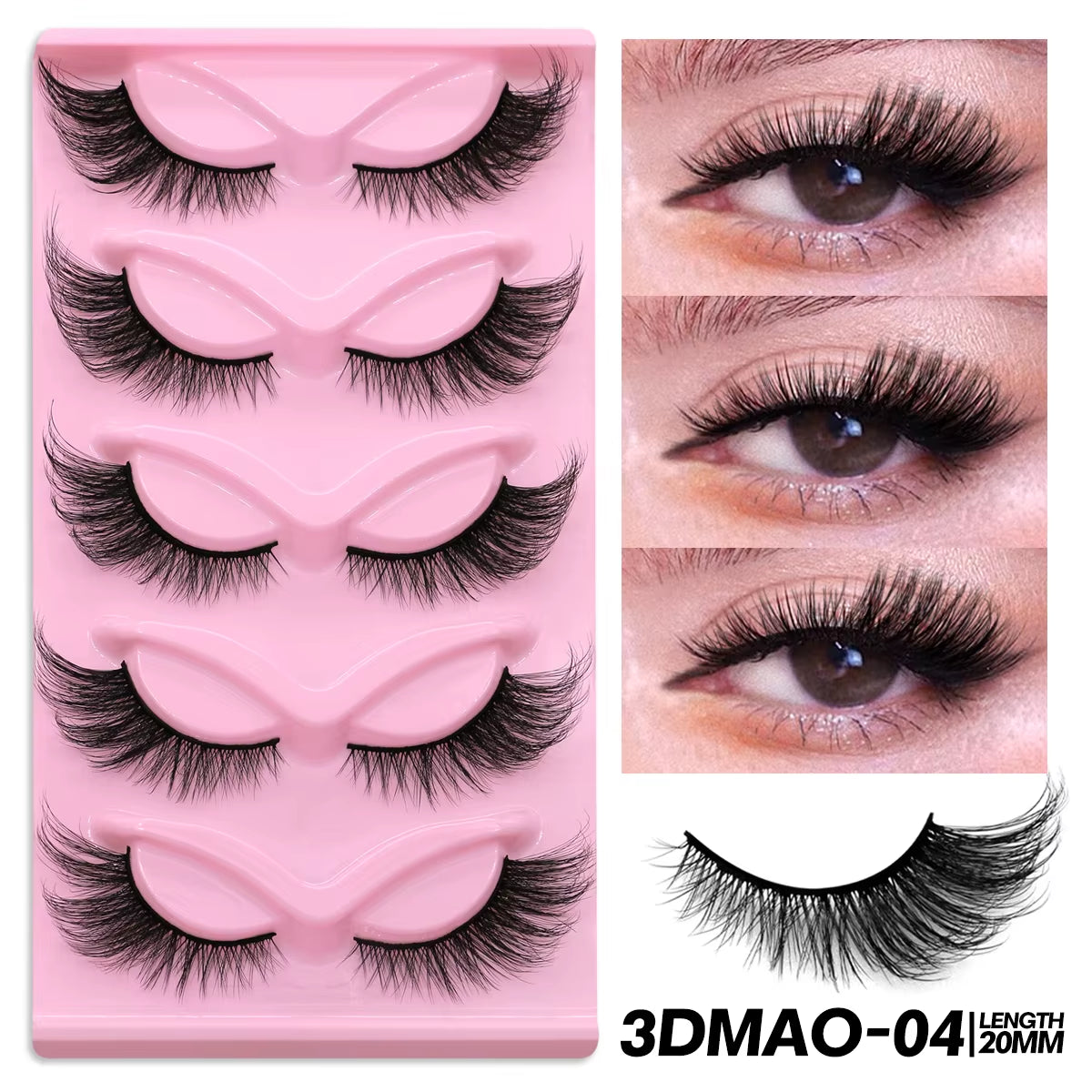 Mix Fake Eyelashes 3D Mink Lashes Fluffy Soft Wispy Eyelash Extension 4 Styles Mink False Eyelashes Makeup