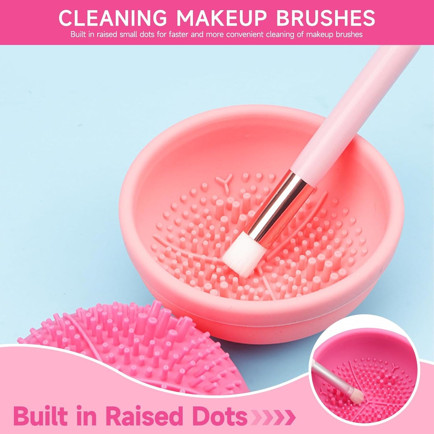 Makeup Brush Cleaner, Electric Makeup Brush Cleaner for Beauty Makeup Brush Set Cleaning Tool, Gift for Ladies, Mother'S Day.(Pinkish White)