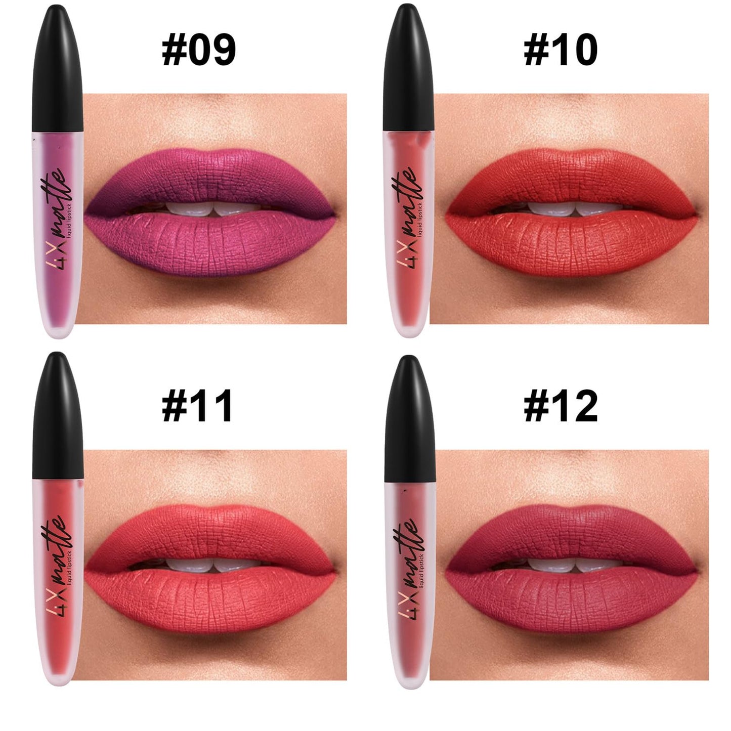 Matte Liquid Lipstick Set 6 Colors Non-Stick Cup Not Fade Matte Lipstick Set Waterproof Long-Lasting Liquid Lipsticks Makeup Gift Sets (Set 02)